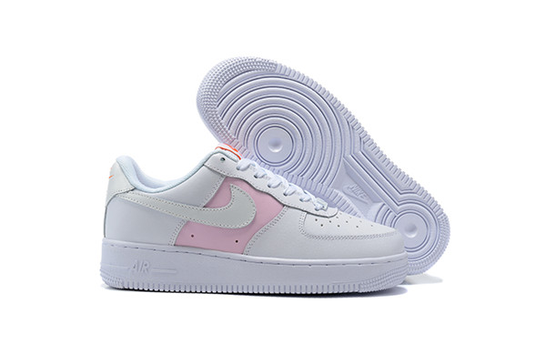 Women's Air Force 1 Low Top White/Pink Shoes 0100